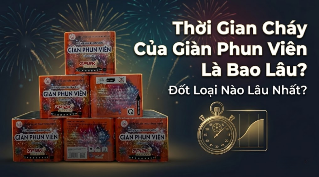 Thời gian cháy của giàn phun viên?