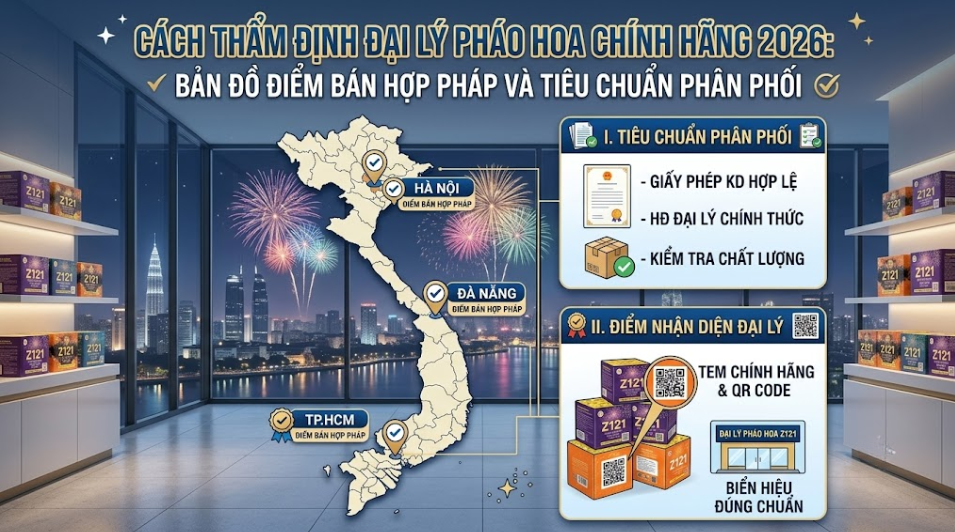 Cách Thẩm Định Đại Lý Pháo Hoa Chính Hãng 2026: Bản Đồ Điểm Bán Hợp Pháp Và Tiêu Chuẩn Phân Phối