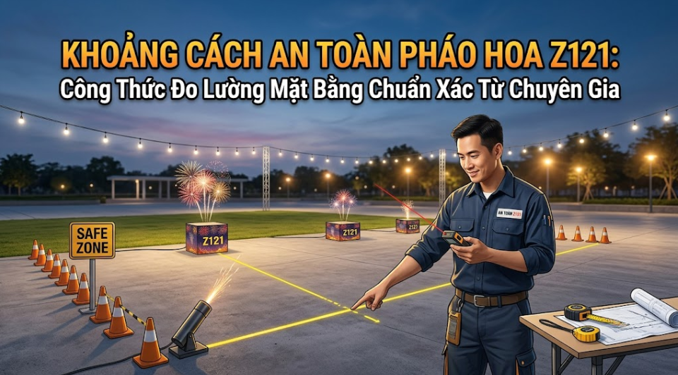 Khoảng Cách An Toàn Pháo Hoa Z121: Công Thức Đo Lường Mặt Bằng Chuẩn Xác Từ Chuyên Gia