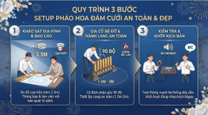 Các bước setup pháo hoa đám cưới an toàn & đẹp