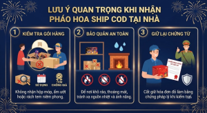 lưu ý quan trọng khi nhận pháo hoa ship cod tại nhà