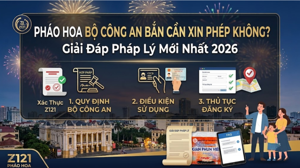 Pháo hoa Bộ Công An bắn cần xin phép không?