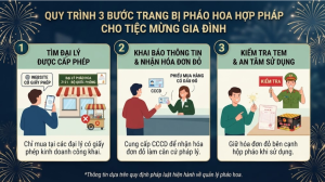 Quy trình trang bị pháo hoa hợp pháp cho tiệc mừng gia đình