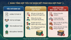 Tiêu chí nhận biết pháo hoa hợp pháp