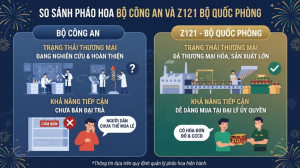 So sánh pháo hoa bộ công an và pháo hoa Z121 Bộ Quốc phòng